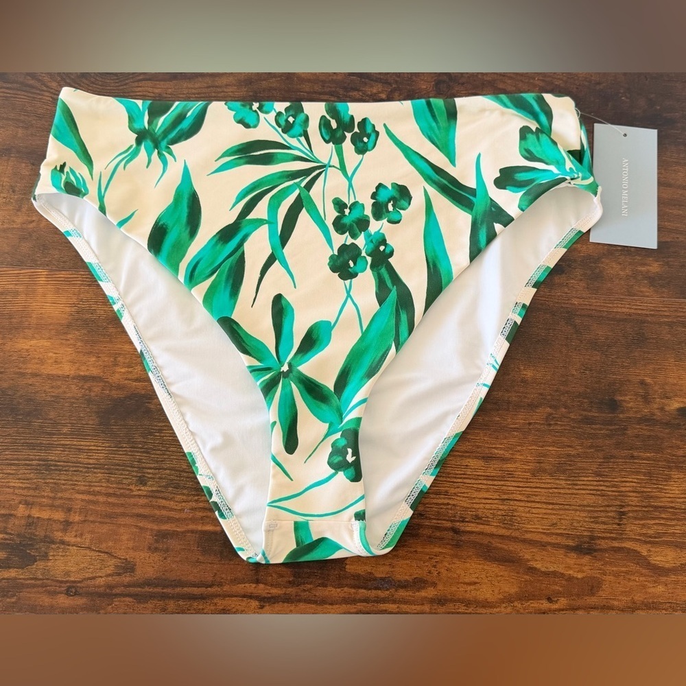 ANTONIO MELANI Green Floral Bikini Bottom